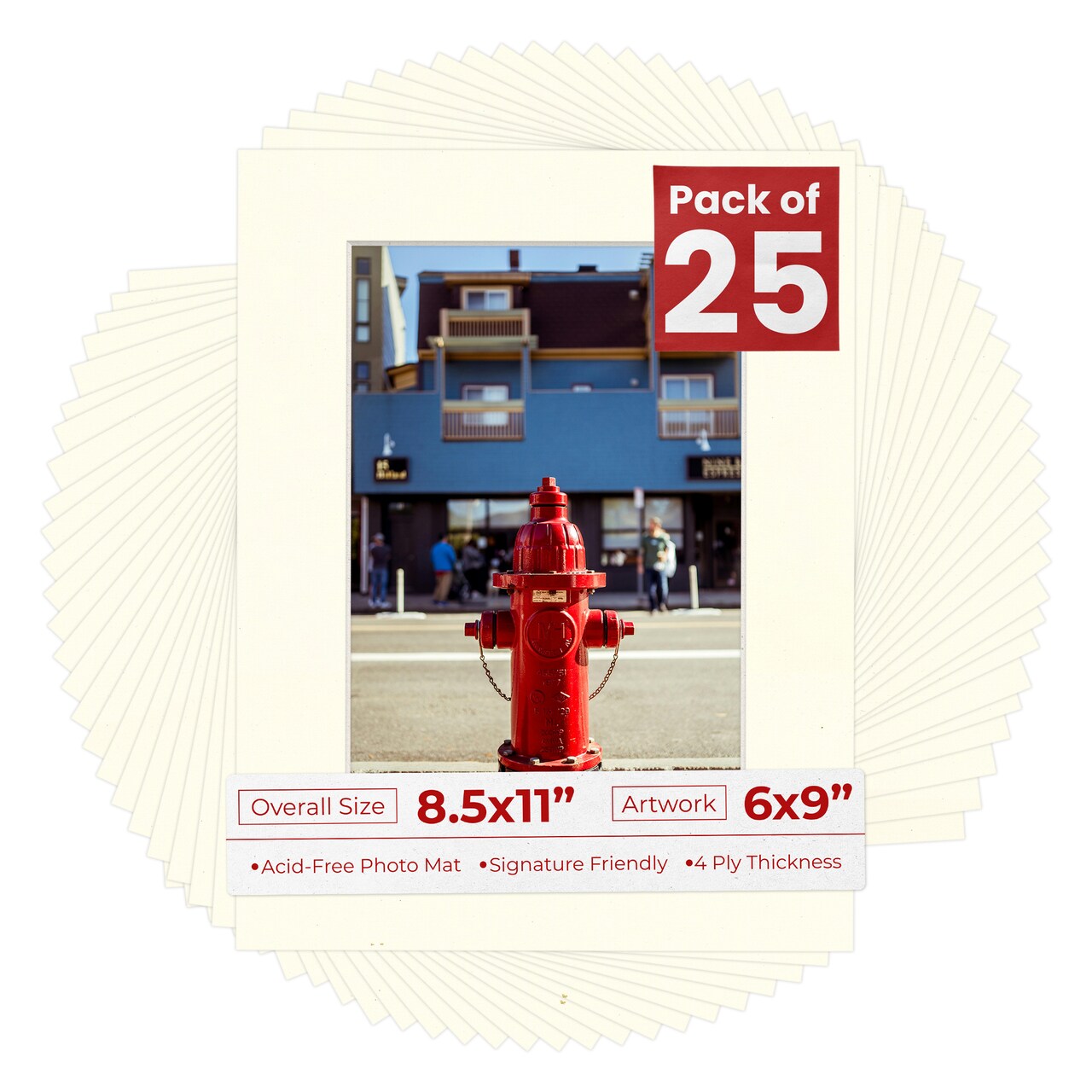 Mojave Sand Beige Mat Board for 8.5x11 Frames - Fits 6x9 Photos